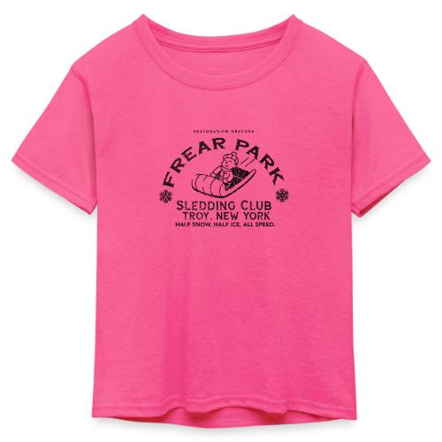 RO Frear Park Sledding Club Distressed Dark - Kid's 50/50 Neon T-Shirt