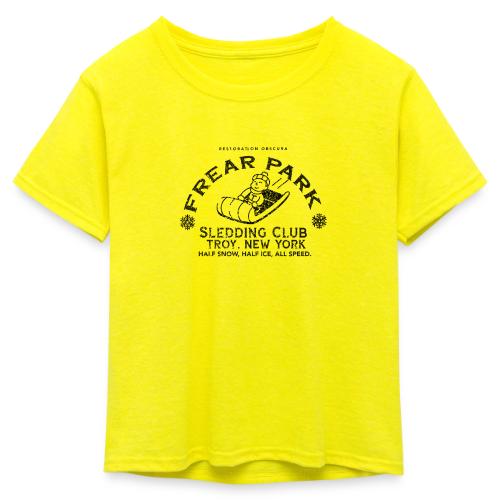 RO Frear Park Sledding Club Distressed Dark - Kid's 50/50 Neon T-Shirt