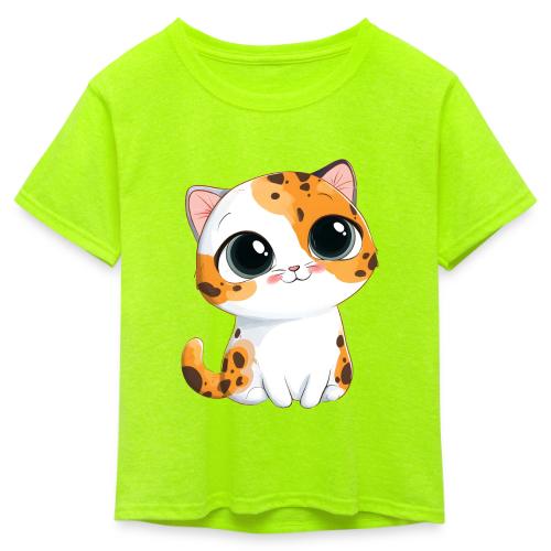 Kitten: Purrfectly Adorable - Kid's 50/50 Neon T-Shirt