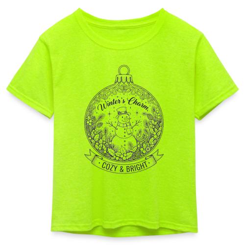 Festive Snowman T-Shirt - Kid's 50/50 Neon T-Shirt