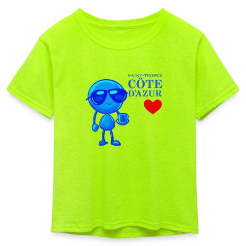 Smoon City_Saint Tropez Côte d'Azur - Kid's 50/50 Neon T-Shirt