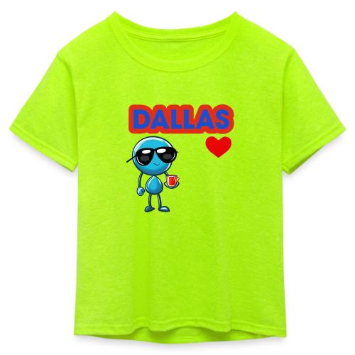 Smoon City_Dallas - Kid's 50/50 Neon T-Shirt