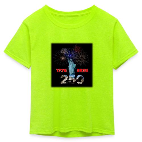 1776 - 2026 - 250 Years USA | Fireworks - Kid's 50/50 Neon T-Shirt