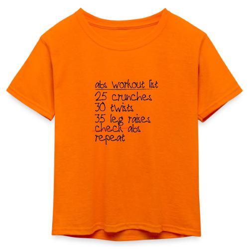 Abs Workout List - Kid's 50/50 Neon T-Shirt