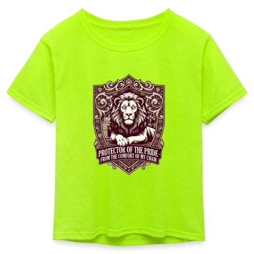 Protector of the Pride T Shirt, Sarcastic Dad Gif - Kid's 50/50 Neon T-Shirt