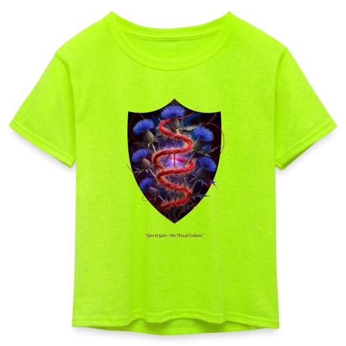 Women’s Day Crimson Thread Matriarch T Shirt, Gift - Kid's 50/50 Neon T-Shirt