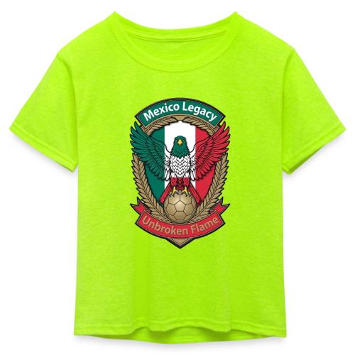 Mexico Eagle Legacy T-Shirt, Mexican Pride Gift - Kid's 50/50 Neon T-Shirt