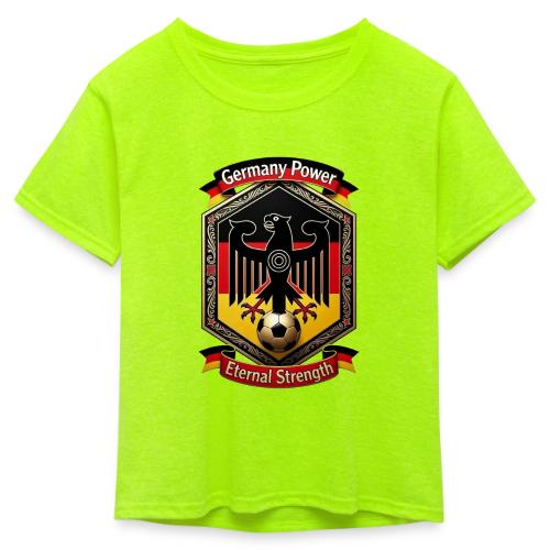 Germany Eagle Power T-Shirt, Flag Pride Gift - Kid's 50/50 Neon T-Shirt