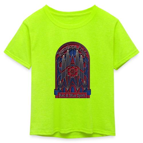 Barcelona Scarlet Pride T Shirt, Vibrant City Gift - Kid's 50/50 Neon T-Shirt