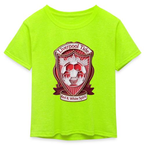 Liverpool Tide T Shirt, Soccer City Pride Gift - Kid's 50/50 Neon T-Shirt