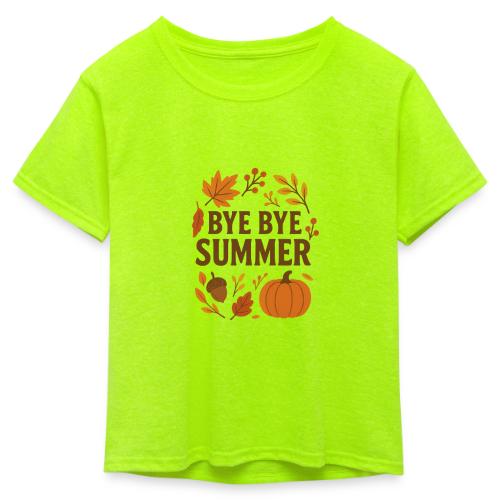Bye Bye Summer - Kid's 50/50 Neon T-Shirt