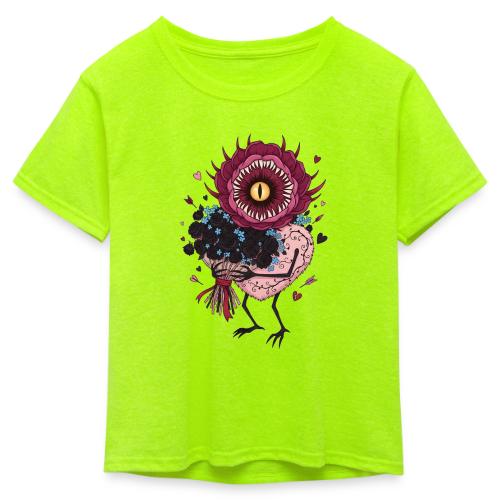Gothic Valentine Eldritch Bloom – Dark Rom - Kid's 50/50 Neon T-Shirt