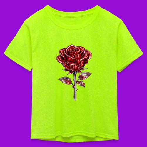 Silver Rose - Kid's 50/50 Neon T-Shirt