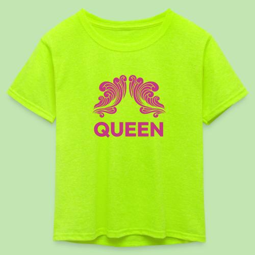 Queenlisse™ Signature Crown T-Shirt – Elegant - Kid's 50/50 Neon T-Shirt
