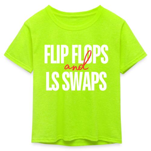 Flip Flops & LS Swaps - Kid's 50/50 Neon T-Shirt