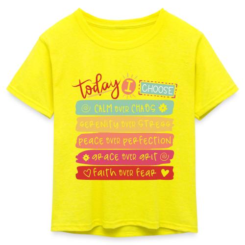 Harmony Collection - Today I Choose - Kid's 50/50 Neon T-Shirt