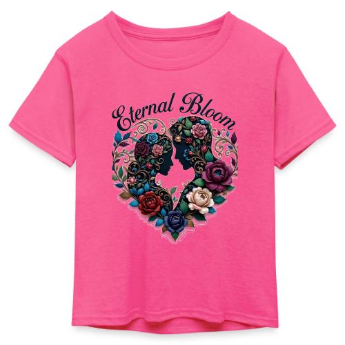 Eternal Bloom Embrace T-Shirt - Kid's 50/50 Neon T-Shirt