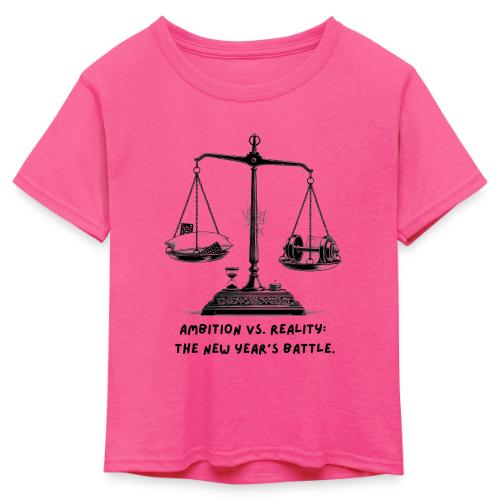 Ambition vs. Reality T-Shirt, Mug, & Leggings - Kid's 50/50 Neon T-Shirt