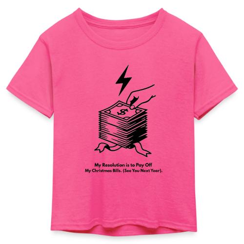 Christmas Bills T-Shirt - Kid's 50/50 Neon T-Shirt