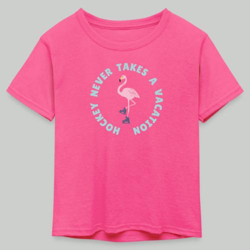 SUMMER HOCKEY FLAMINGO - Kid's 50/50 Neon T-Shirt