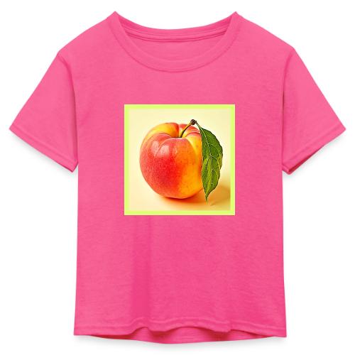 Feel the Fresh Peach Summer Vibe Design - Kid's 50/50 Neon T-Shirt