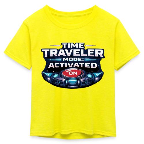 Time Traveler Mode – Futuristic Neon Sci-Fi Tee - Kid's 50/50 Neon T-Shirt