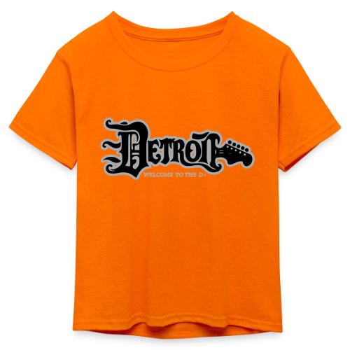 DETROIT GUITAR WTTD BLK SLR REG FONT - Kid's 50/50 Neon T-Shirt