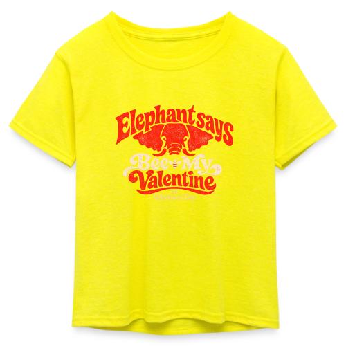 Retro Elephant Bee My Valentine Cute Couple - Kid's 50/50 Neon T-Shirt