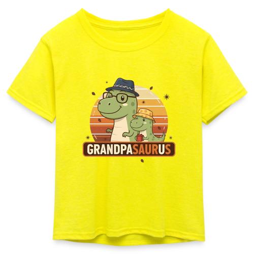 GrandpaSaurus Sunset Duo - Kid's 50/50 Neon T-Shirt
