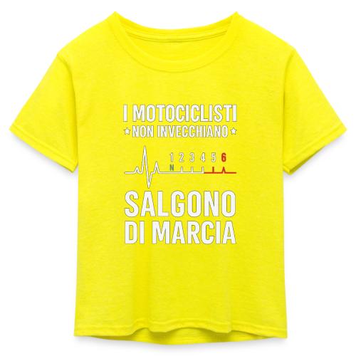 Motorcyclists Never Age Heartbeat Design - Kid's 50/50 Neon T-Shirt