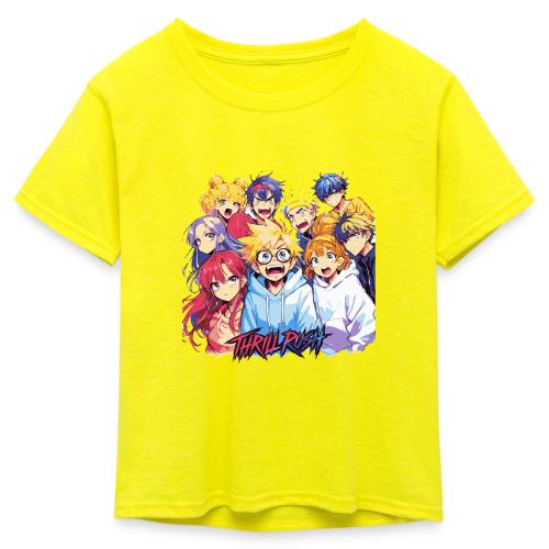 Thrill Rush Anime Squad Streetwear - Kid's 50/50 Neon T-Shirt