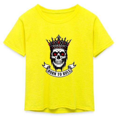 Born to Rule Skull King - Kid's 50/50 Neon T-Shirt