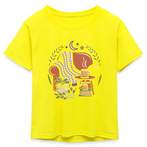 Moonlit Cozy Night Recliner - Kid's 50/50 Neon T-Shirt