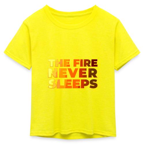 The fire never sleeps - Kid's 50/50 Neon T-Shirt