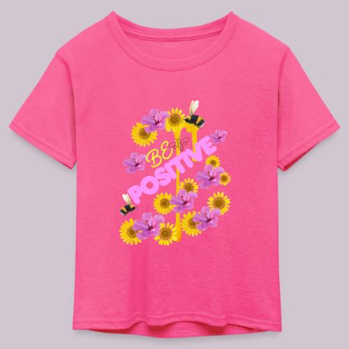 BE Positive - Kid's 50/50 Neon T-Shirt