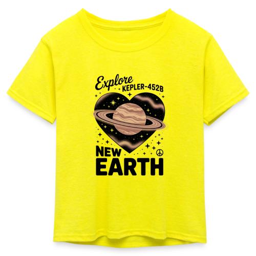 Explore Kepler-452b – New Earth Adventure - Kid's 50/50 Neon T-Shirt