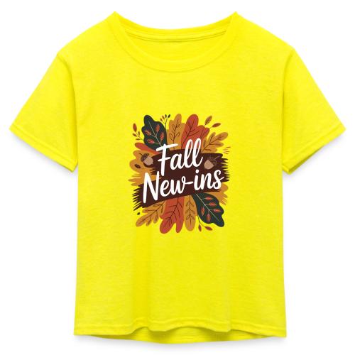 Fall New-Ins Autumn Leaves Acorn Seasonal Outfit - Kid's 50/50 Neon T-Shirt