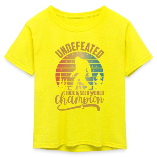 Undefeated Hide and Seek World Champ - Kid's 50/50 Neon T-Shirt