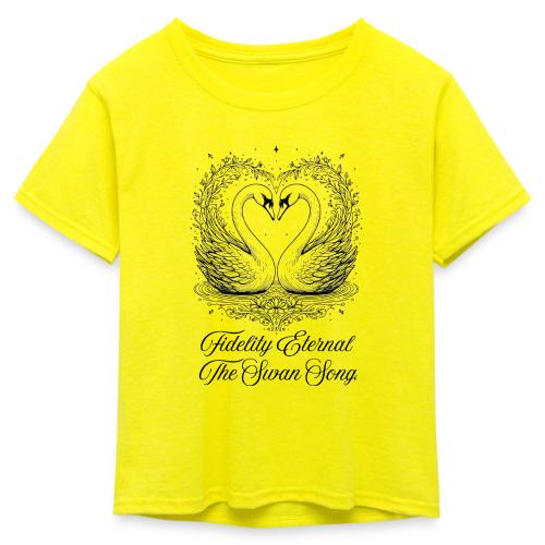 Poetic Swan T-Shirt - Kid's 50/50 Neon T-Shirt