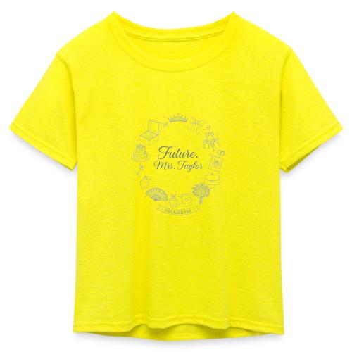 Future Mrs Minimalist Bridal Line Art - Kid's 50/50 Neon T-Shirt
