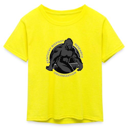 Kentucky Bigfoot Research Organization Logo - Grey - Kid's 50/50 Neon T-Shirt