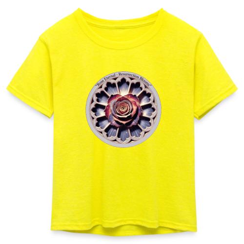 Easter Rose Resurrection T Shirt, Spring Gift - Kid's 50/50 Neon T-Shirt