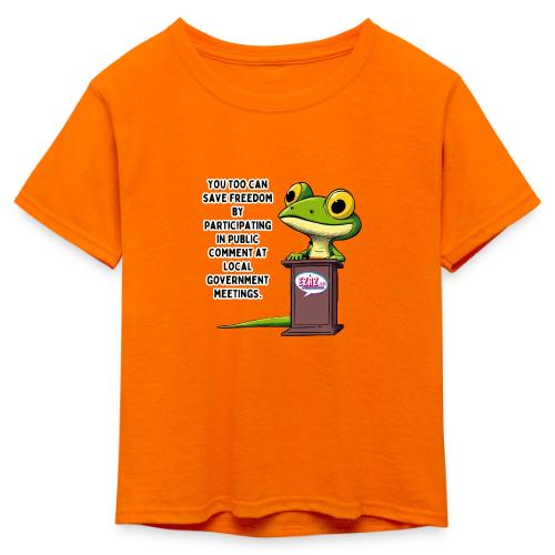 Public Comment Lizard Design - Kid's 50/50 Neon T-Shirt