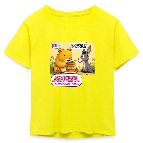 Honey Bear - Fire Tyrants - Kid's 50/50 Neon T-Shirt