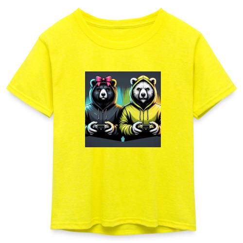 Gamer Bears - Kid's 50/50 Neon T-Shirt
