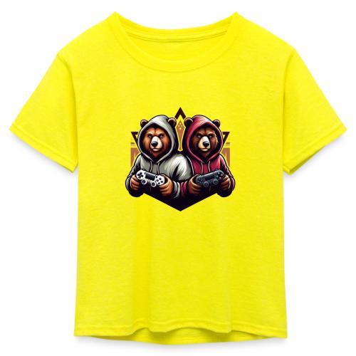 2 grizzlies gamer bears - Kid's 50/50 Neon T-Shirt