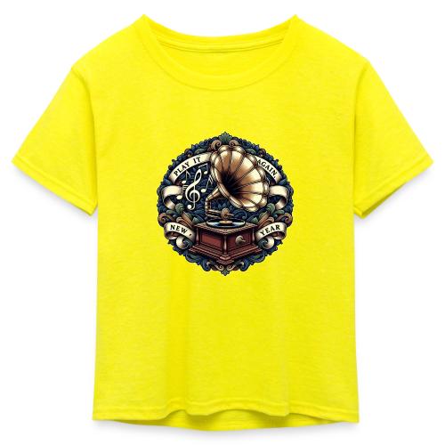 Ornate Phonograph T-Shirt - Kid's 50/50 Neon T-Shirt