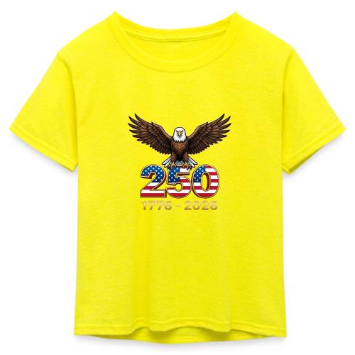 Eagle 250th Anniversary 1776-2026 - Kid's 50/50 Neon T-Shirt