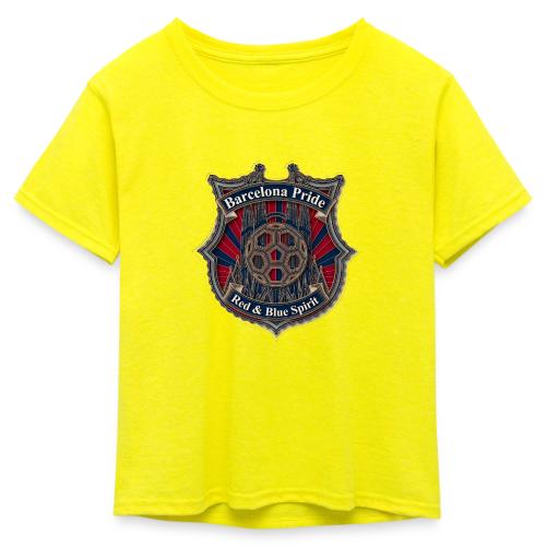Barcelona Scarlet Pride T Shirt, Soccer City Gift - Kid's 50/50 Neon T-Shirt