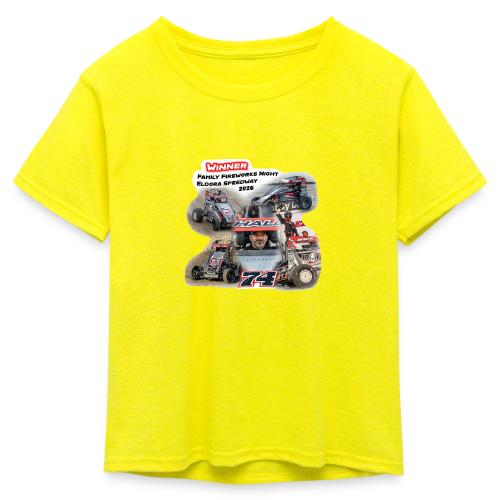 Luke Hall - Eldora Speedway FFN#1 Design 1 - Kid's 50/50 Neon T-Shirt